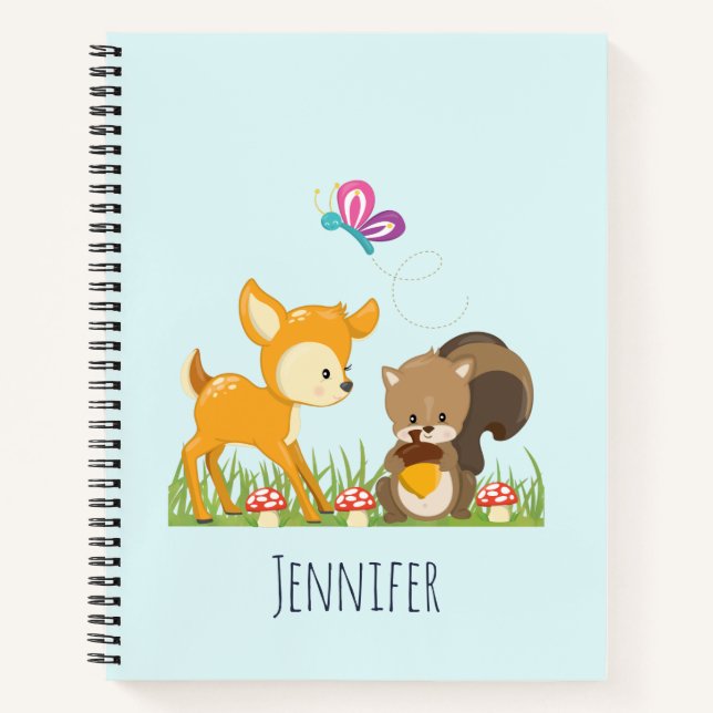 Cuaderno Personalizado caprichoso de animales salvajes (Anverso)