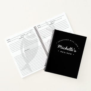 Cuaderno Personalizado casero con amor portátil negro