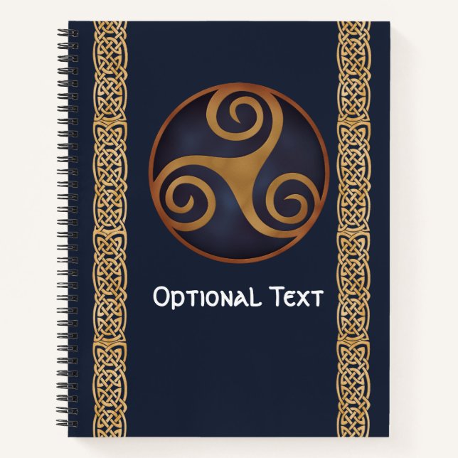 Cuaderno Personalizado Celtic Triskelion (Azul) (Anverso)