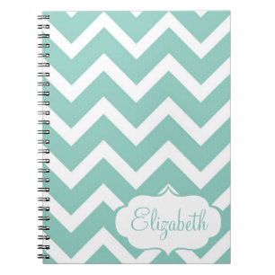 Cuaderno personalizado Chevron azul y blanco