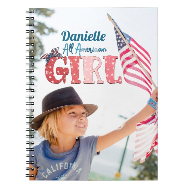 Cuaderno Personalizado Chica Americana (Frente)