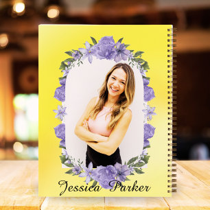 Cuaderno Personalizado Chicas florales amarillos de mano iz