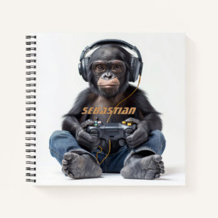 Cuaderno Personalizado Chimp Gamer para Niños