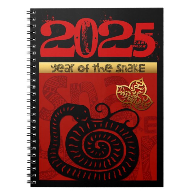 Cuaderno Personalizado chino serpiente Año Nuevo Año Zodiac (Frente)