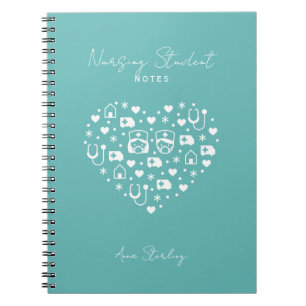 Cuaderno Personalizado Cian Minimalista para Estud