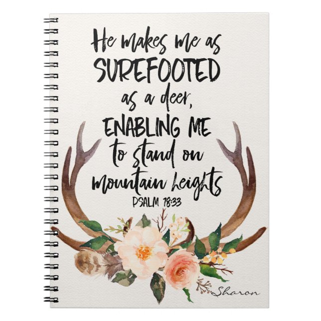 Cuaderno personalizado cita de la biblia (Frente)