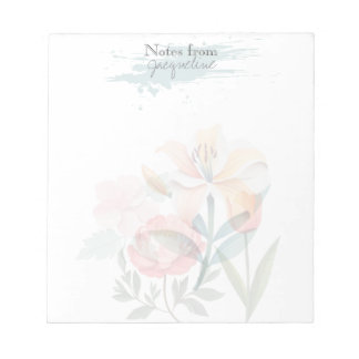 Cuaderno personalizado clásico botánico rosa flora