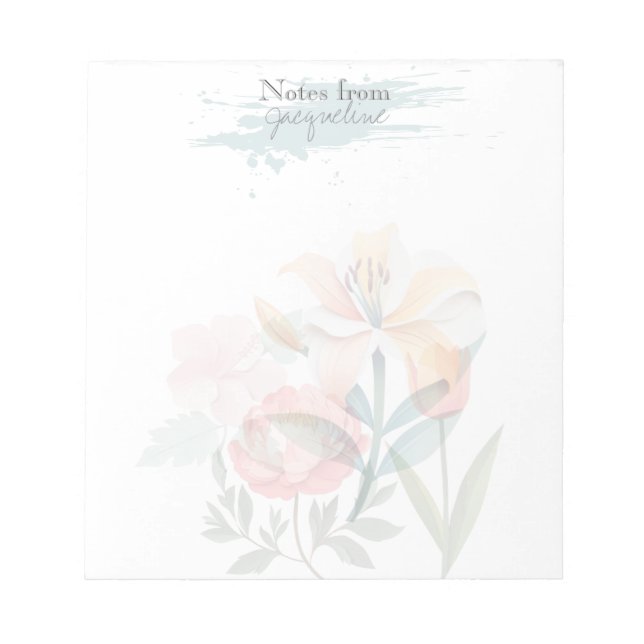 Cuaderno personalizado clásico botánico rosa flora (Frente)