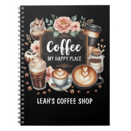 Cuaderno ☕ Personalizado Coffeecore Kitchen Cafe Happy Plac
