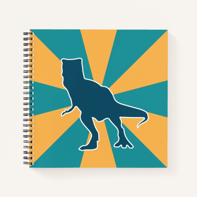Cuaderno Personalizado colorido de dinosaurio t-rex (Anverso)