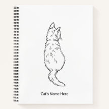 Cuaderno Personalizado con Arte de Línea de Gato M