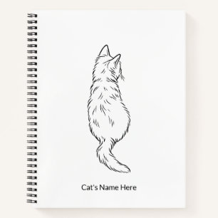 Cuaderno Personalizado con Arte de Línea de Gato M