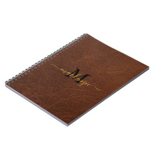 Cuaderno personalizado con aspecto de cuero marrón