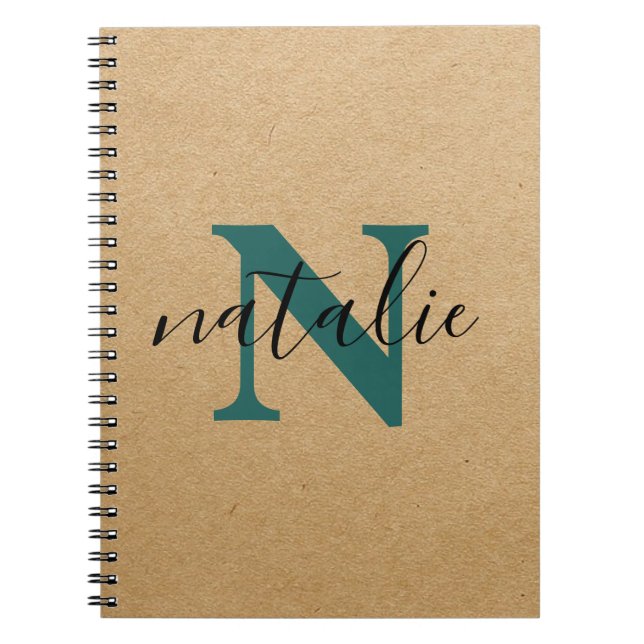Cuaderno personalizado con aspecto de papel recicl (Frente)