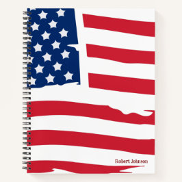 Cuaderno personalizado con bandera de EE. UU.