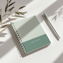 Cuaderno Personalizado con Bloque de Color Verde M