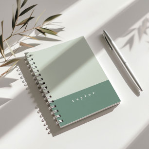 Cuaderno Personalizado con Bloque de Color Verde M