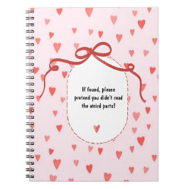 Cuaderno personalizado con corazones y lazo francé