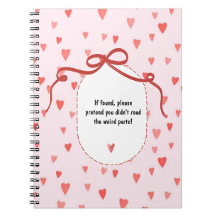 Cuaderno personalizado con corazones y lazo francé