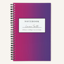 Cuaderno Personalizado con Degradado de Púrpura y