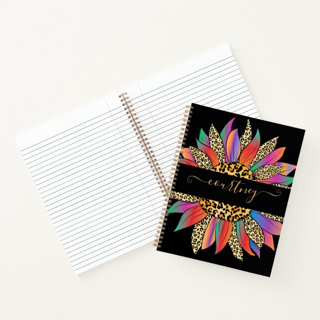 Cuaderno personalizado con estampado de arcoíris y (Interior)