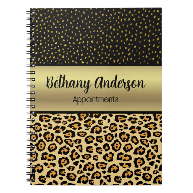 Cuaderno Personalizado con Estampado de Leopardo y (Frente)