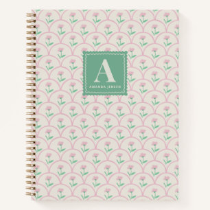 Cuaderno Personalizado con Flores Rosadas Escalona