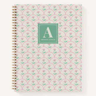 Cuaderno Personalizado con Flores Rosadas Escalona