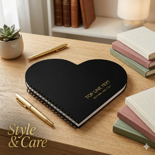 Cuaderno personalizado con forma de corazón con te