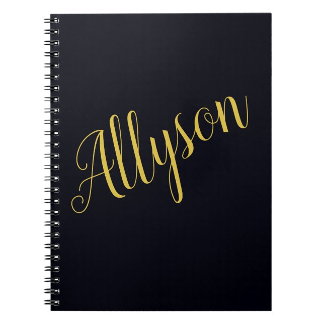 Cuaderno personalizado con glamour dorado (Frente)