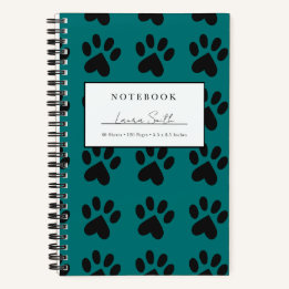 Cuaderno Personalizado con Huella de Pata Negra y