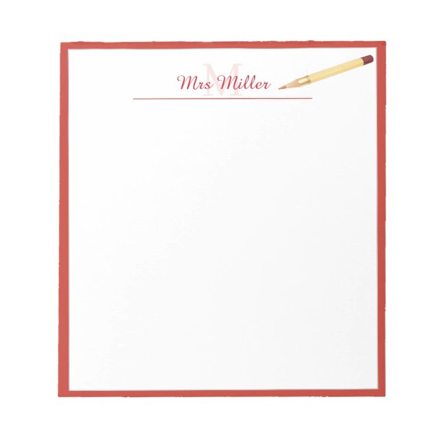 Cuaderno Personalizado con Lápiz Monograma para Ma (Frente)