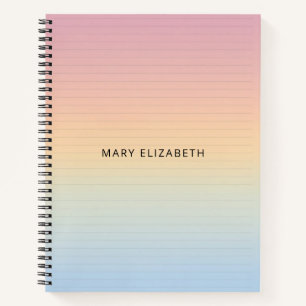 Cuaderno Personalizado con Líneas Ombre Pastel Est