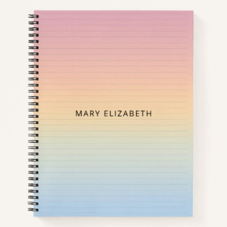 Cuaderno Personalizado con Líneas Ombre Pastel Est