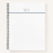 Cuaderno Personalizado con Monograma de Barra Azul
