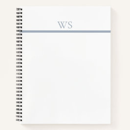 Cuaderno Personalizado con Monograma de Barra Azul