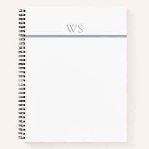 Cuaderno Personalizado con Monograma de Barra Azul