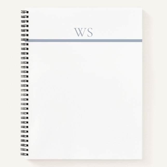 Cuaderno Personalizado con Monograma de Barra Azul (Anverso)