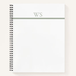 Cuaderno Personalizado con Monograma de Barra Verd