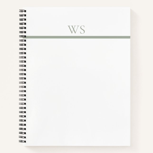 Cuaderno Personalizado con Monograma de Barra Verd (Anverso)