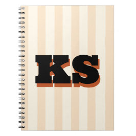 Cuaderno Personalizado con Monograma de Rayas Neut