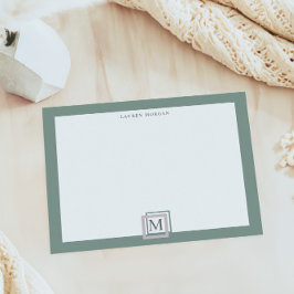 Cuaderno Personalizado con Monograma en Verde Past