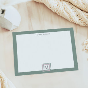 Cuaderno Personalizado con Monograma en Verde Past
