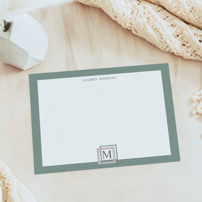 Cuaderno Personalizado con Monograma en Verde Past (Subido por el creador)