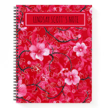 Cuaderno Personalizado con Monograma Floral Rosa A