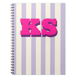 Cuaderno Personalizado con Monograma Franja Púrpur