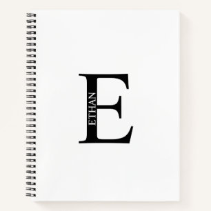 Cuaderno personalizado con monograma y nombre eleg