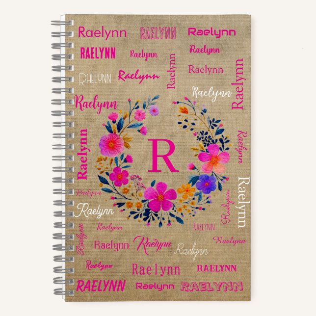 Cuaderno Personalizado con Nombre Agrega tu Nombre (Anverso)
