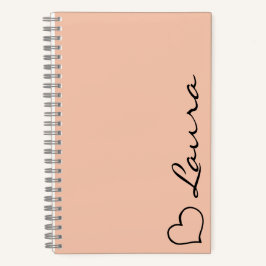 Cuaderno Personalizado con Nombre en Letra Corazón