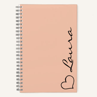 Cuaderno Personalizado con Nombre en Letra Corazón